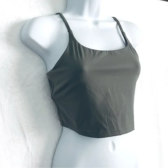 Olive Green Spaghetti Strap Tank Top - Picture 8 of 8